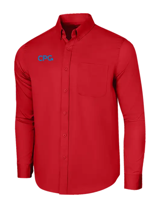 Long Sleeve Red Superpro React Twill Shirt w/CPG Logo