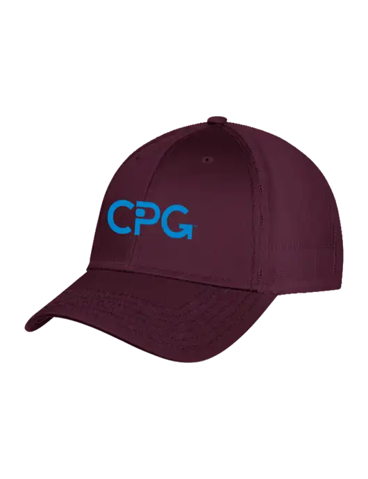 Maroon Mesh with Maroon Stitching on Bill Trucker Cap Snap Back w/CPG Logo