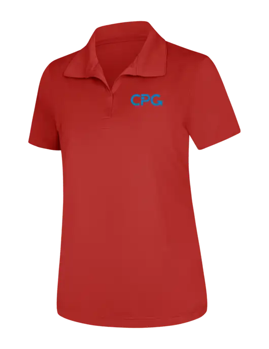 Womens Red Micropique Sport-Wick Polo w/CPG Logo