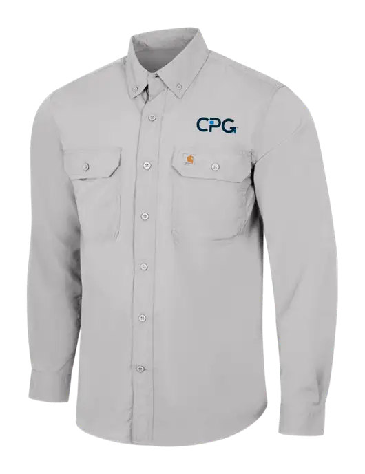 Carhartt Force Light Grey Solid Long Sleeve Shirt w/CPG Logo