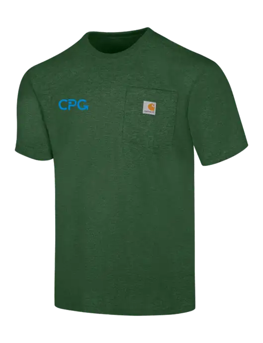 Carhartt Workwear Dark Green Heather Pocket Short Sleeve T-Shirt w/CPG Logo