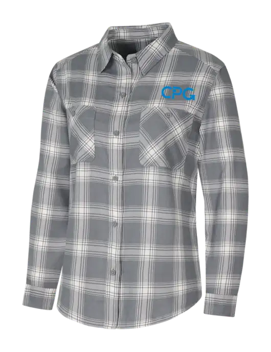 Womens Medium Grey/Cream Plaid Flannel Shirt w/CPG Logo