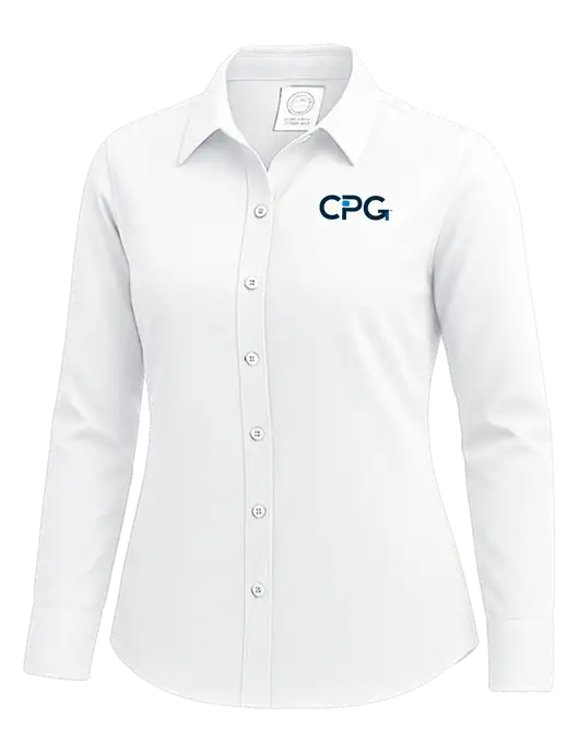 Brooks Brothers Womens White Wrinkle-Free Stretch Nailhead Shirt w/CPG Logo