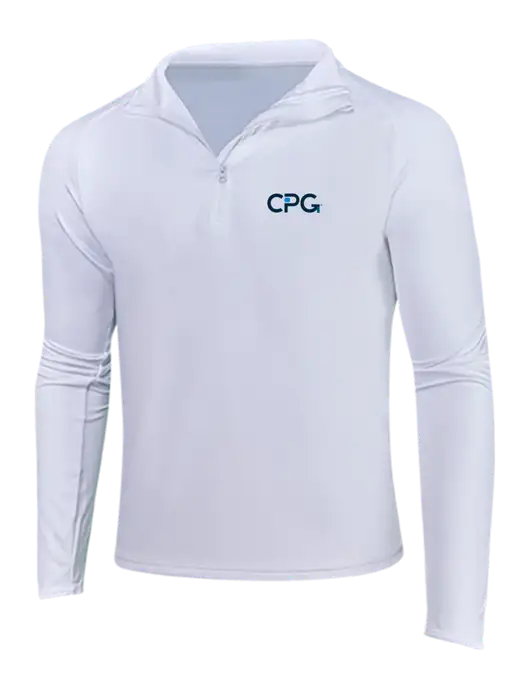 White Sport Wick Stretch 1/4 Zip Pullover w/CPG Logo