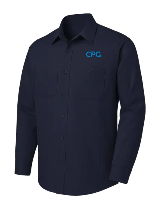 Red Kap Navy Long Sleeve Work Shirt w/CPG Logo