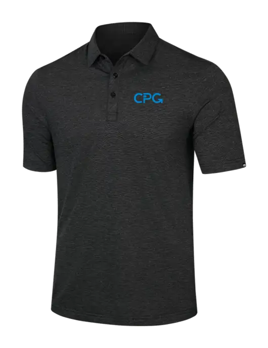 TravisMathew Black Heather Sunnyvale Polo w/CPG Logo