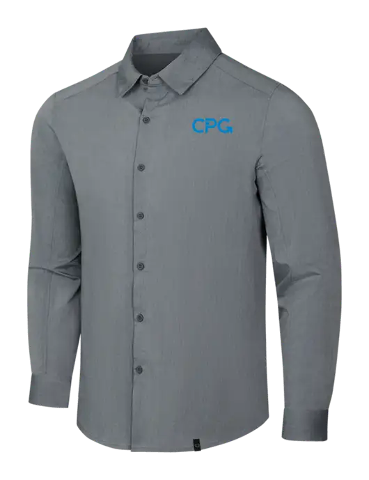 OGIO Medium Grey Heather Commuter Woven Shirt w/CPG Logo