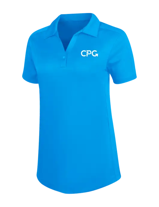 Womens Sapphire Blue Diamond Jacquard Polo w/CPG Logo