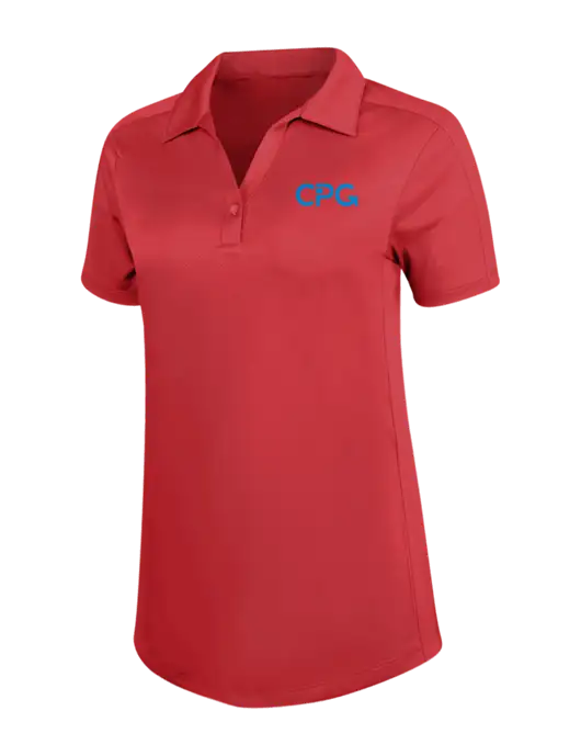 Womens Red Diamond Jacquard Polo w/CPG Logo