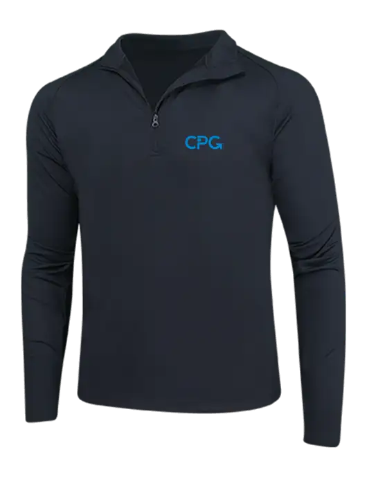 Black Sport Wick Stretch 1/4 Zip Pullover w/CPG Logo