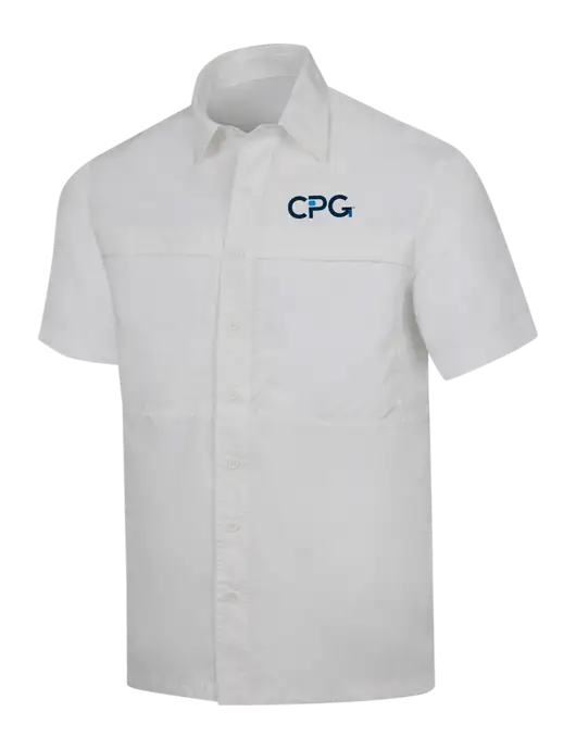 White Short Sleeve UV Daybreak Shirt w/CPG Logo