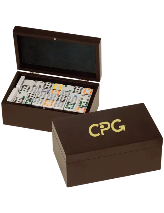 Rosewood Double Twelves 91 Piece Dominos Set w/CPG Logo