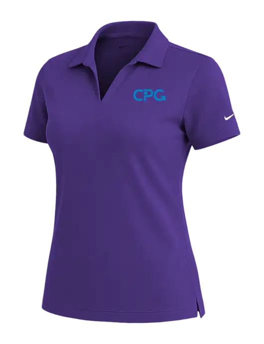 NIKE Purple Womens Dri-Fit Micro Pique Polo w/CPG Logo