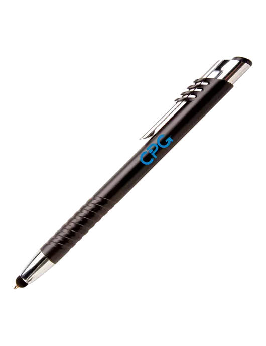 Schirhart Black Stylus Pen - Blue Ink w/CPG Logo