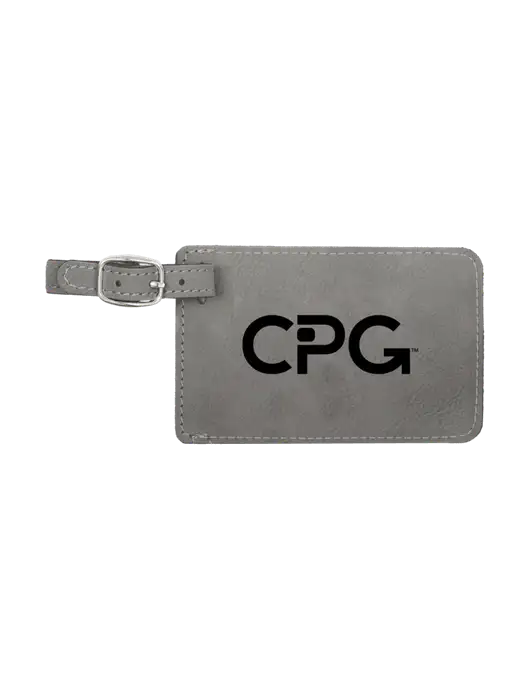 Grey Leatherette Luggage Tag w/CPG Logo
