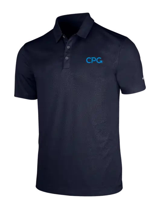 NIKE Dark Navy Dri-Fit Embossed Tri-Blade Polo w/CPG Logo