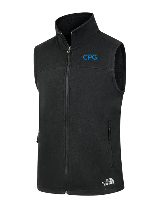 North Face Black Heather Sweater Fleece Vest  w/CPG Logo