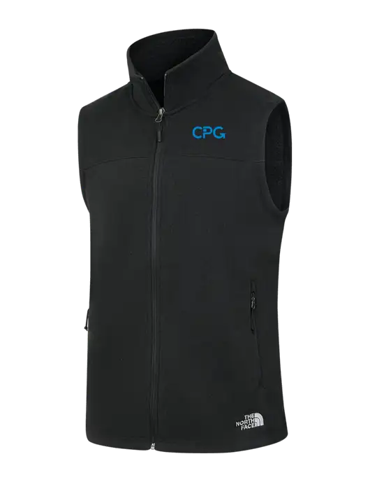 North Face Black Heather Sweater Fleece Vest  w/CPG Logo