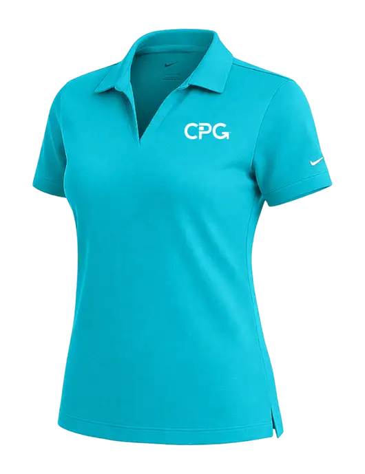 NIKE Sapphire Blue Womens Dri-Fit Micro Pique Polo w/CPG Logo