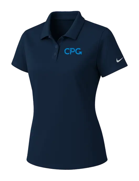 Nike Womens Navy Dry Essential Solid Polo w/CPG Logo
