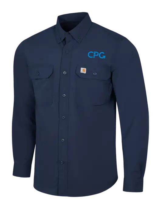 Carhartt Force Navy Long Sleeve Shirt w/CPG Logo