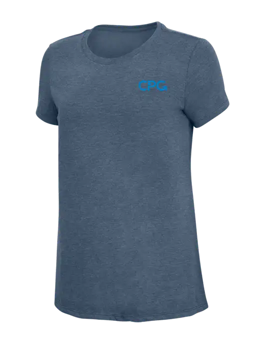 Womens Simply Soft Navy Frost 4.5oz  Poly/Combed Ring Spun Cotton T-Shirt w/CPG Logo
