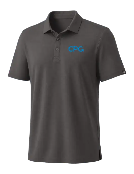 TravisMathew Med Dark Grey Coto Performance Polo w/CPG Logo