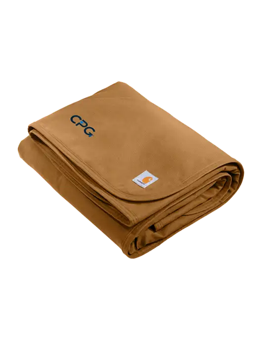 Carhartt Light Brown Firm Duck Sherpa-Lined Blanket w/CPG Logo