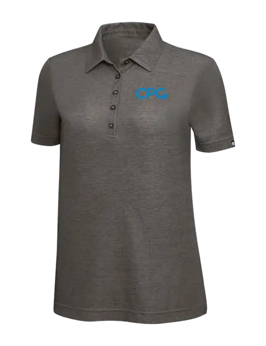 TravisMathew Black Heather Womens Oceanside Polo w/CPG Logo