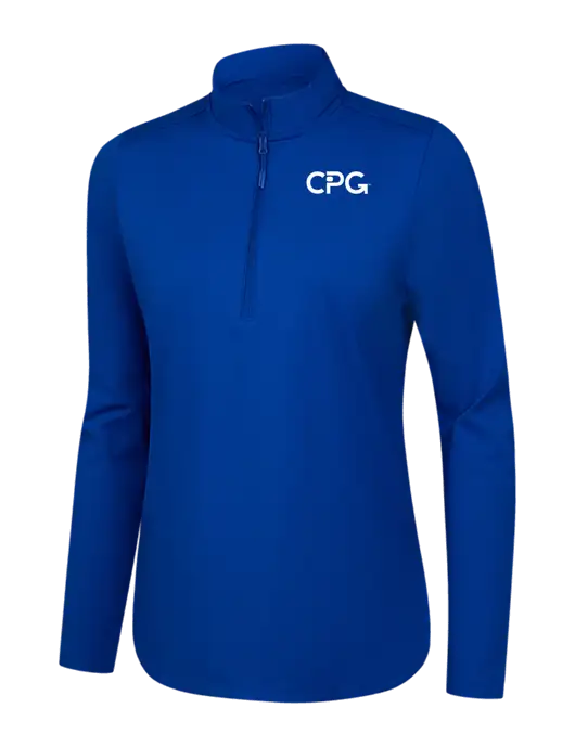  Womens Dark Royal C-FREE Double Knit 1/4-Zip w/CPG Logo