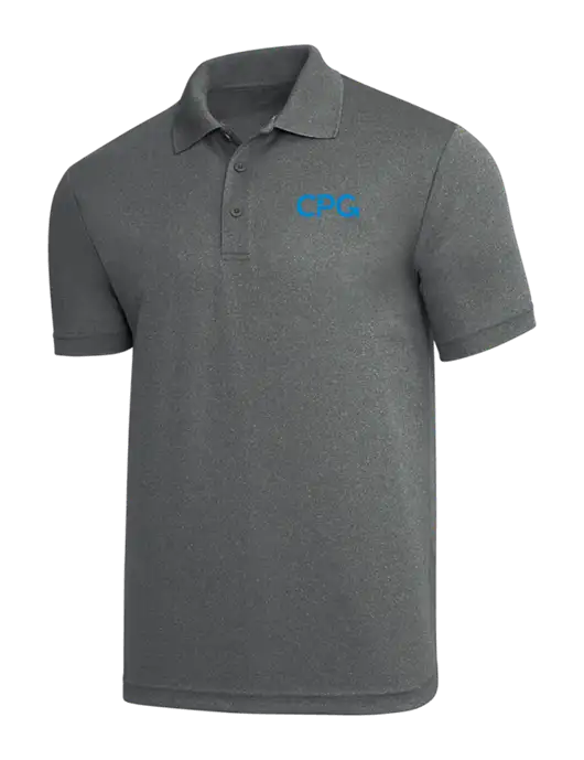 Medium Grey Heather PosiCharge RacerMesh Polo w/CPG Logo