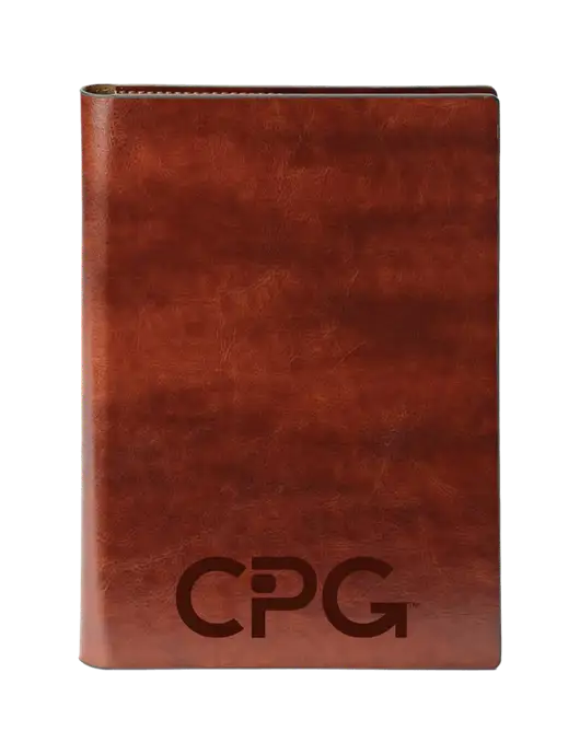 Fabrizio Brown 7 x 9.625 Padfolio & Notepad w/CPG Logo