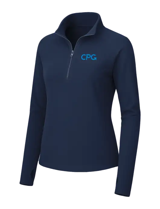 Womens Navy Microfleece 1/2 Zip Pullover w/CPG Logo