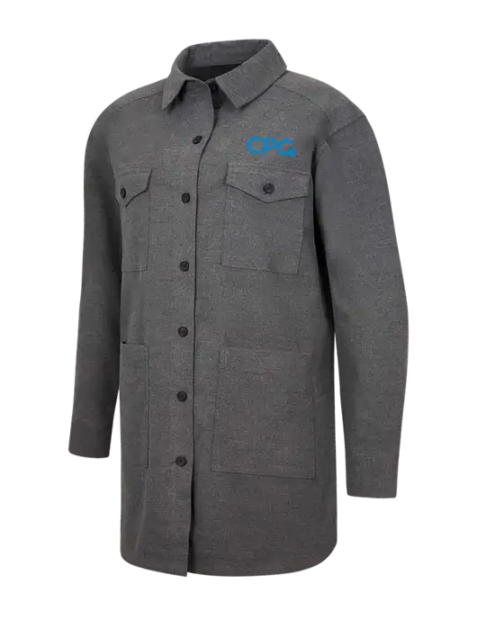 Mercer+Mettle Womens Medium Grey Heather Long Sleeve Twill Overshirt w/CPG Logo