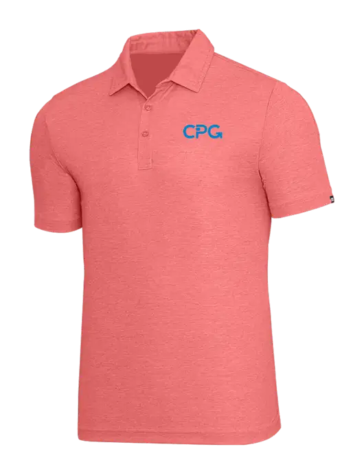 TravisMathew Red Heather Oceanside Polo w/CPG Logo