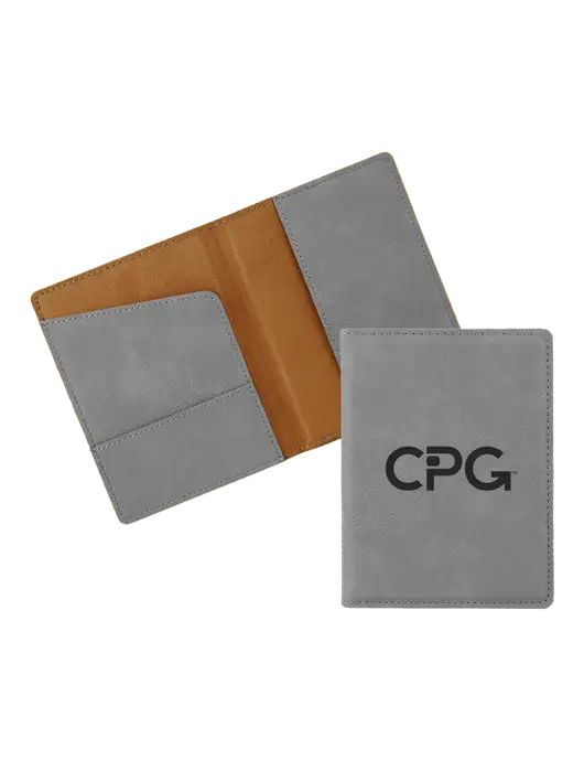 Grey Leatherette Passport Holder w/CPG Logo