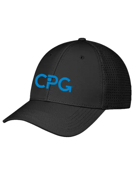 Black Performance Stretchable Cap Hook & Loop w/CPG Logo