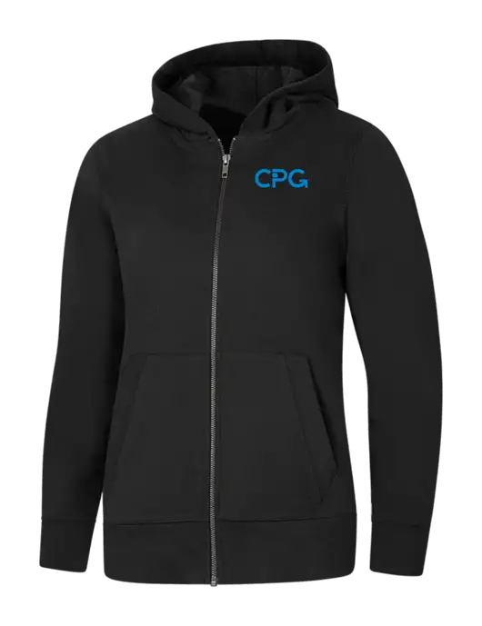 Womens Black Re-Fleece Full-Zip Hoodie w/CPG Logo