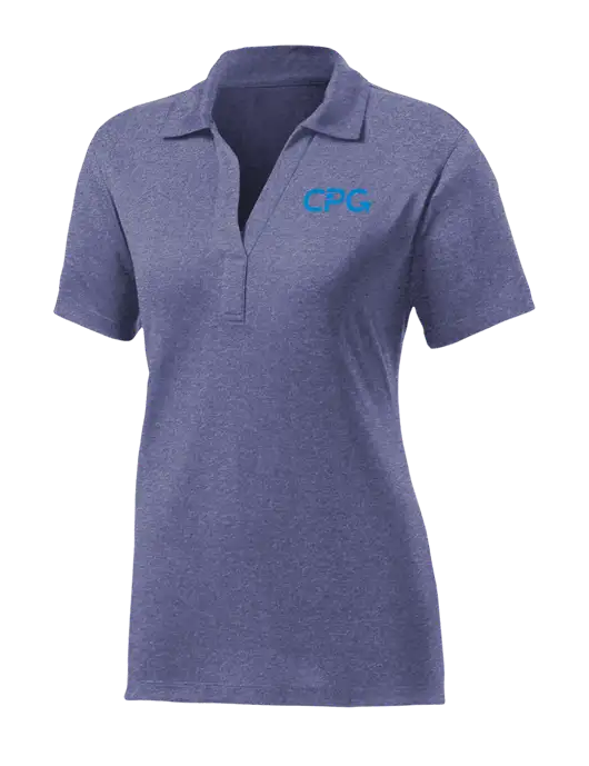 Womens Navy Heather Contender Polo w/CPG Logo