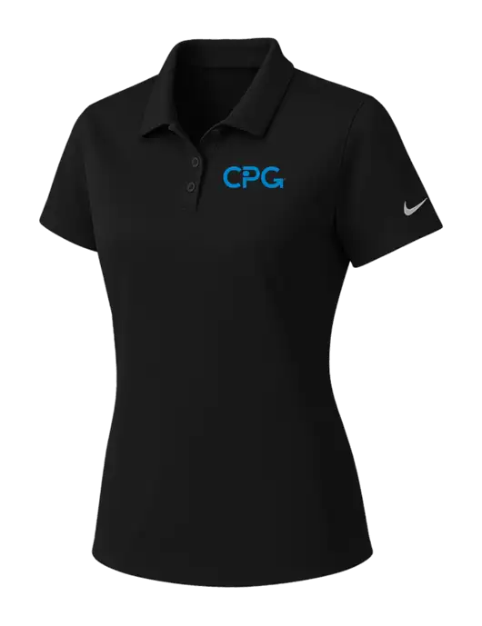 Nike Womens Black Dry Essential Solid Polo w/CPG Logo