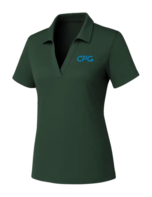Womens Dark Green PosiCharge RacerMesh Polo w/CPG Logo