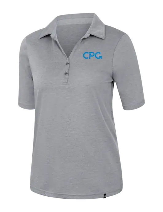 TravisMathew Womens Medium Grey Heather Sunsetters Polo w/CPG Logo