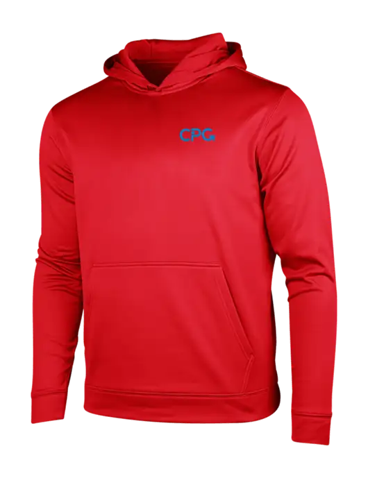 Deep Red Sport-Wick Fleece Hooded Pullover w/CPG Logo