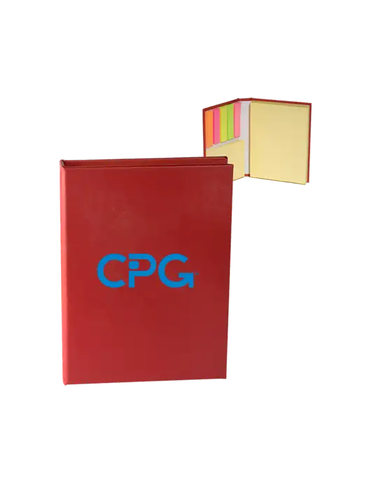 Red Sticky Book Folio, 3.125 x 4.125 w/CPG Logo