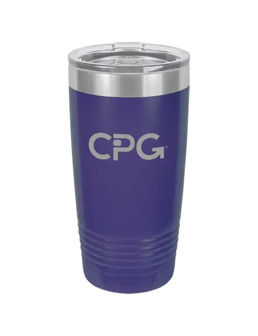 Polar Camel 20 oz Powder Coated Purple Vacuum Insulated Tumbler w/CPG Logo