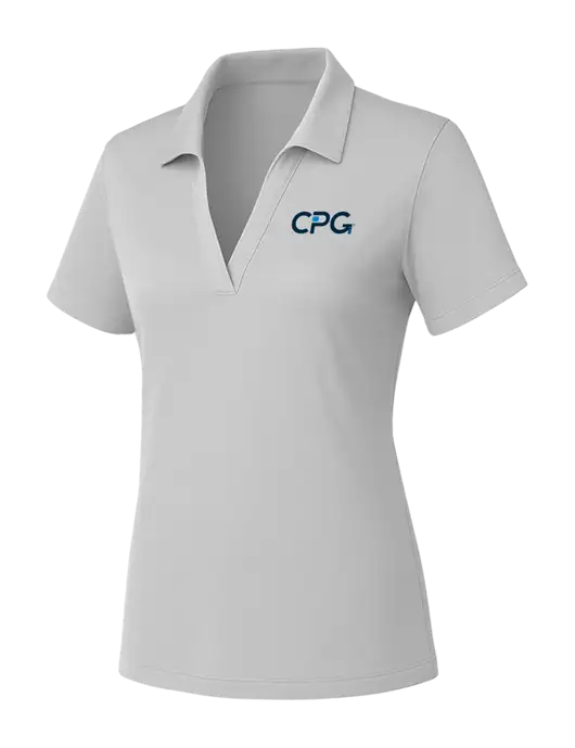 Womens Light Grey PosiCharge RacerMesh Polo w/CPG Logo