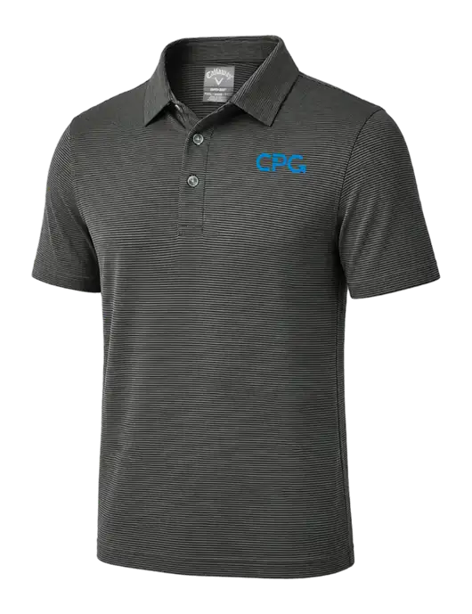Callaway Black Fine Line Stripe Polo w/CPG Logo