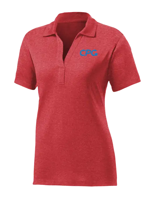 Womens Red Heather Contender Polo w/CPG Logo