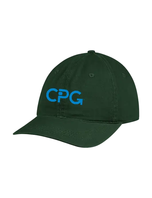 Garment Washed Unstructured Twill Dark Green Cap w/CPG Logo