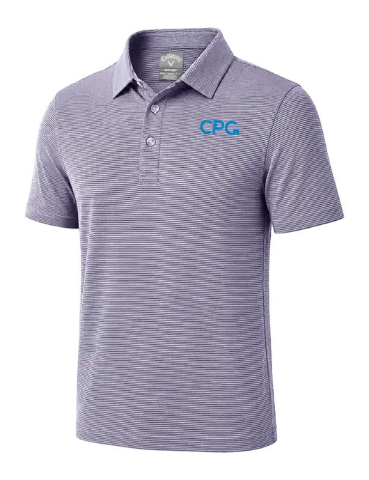 Callaway Navy Fine Line Stripe Polo w/CPG Logo